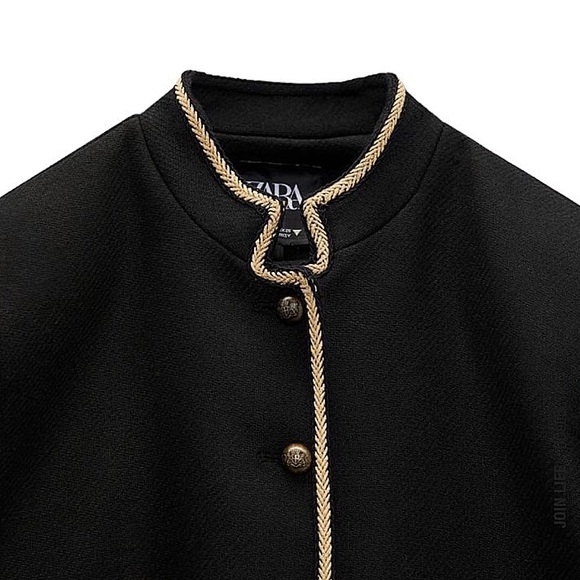 ZARA | Cropped Jacket With Gold Details - Picture 5 of 9